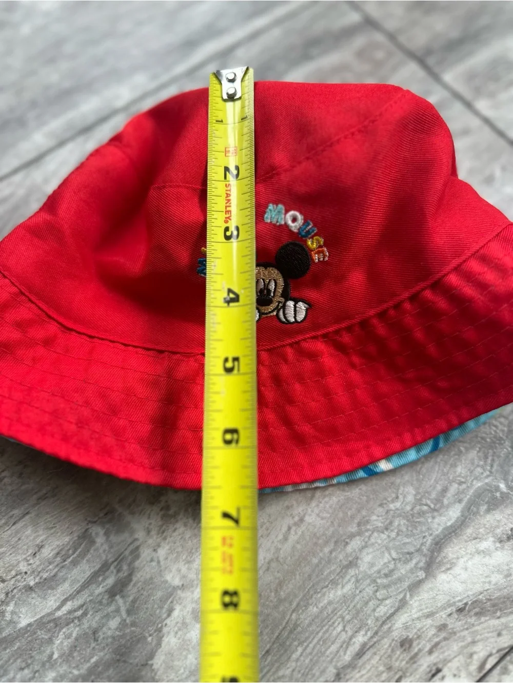 Disney Mickey Mouse Kids Reversible Bucket Hat Red Blue Embroidered Sun Hat 0002